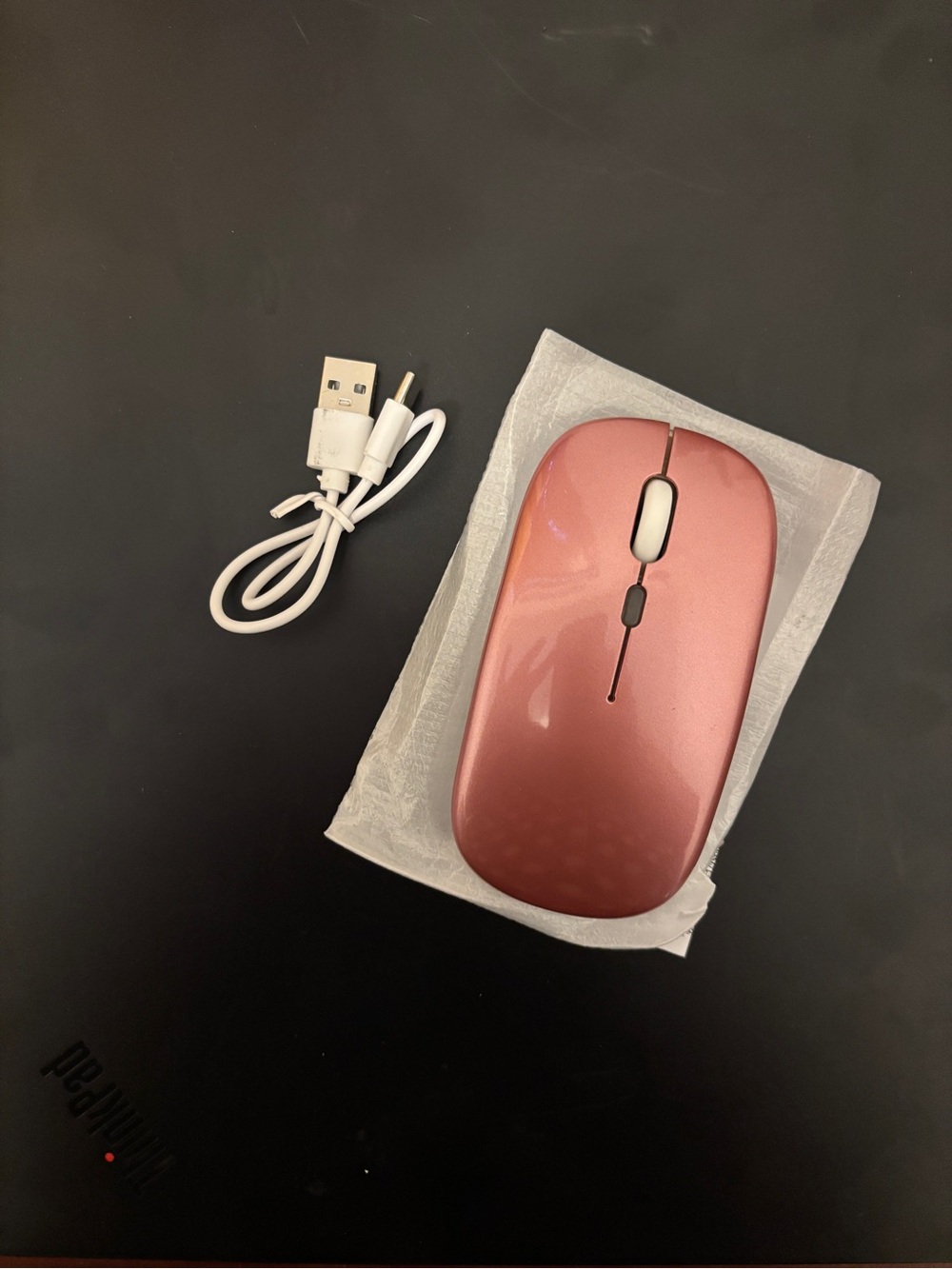 Rose Gold Rechargeable Wireless Mouse Bluetooth 5.0 + 2.4G USB Silent - New